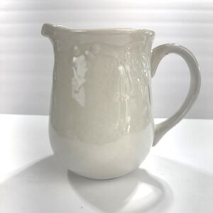 Gibson Large Pitcher Water Cold Drinks Tea Pitcher Creamy White Embossed Fruit
